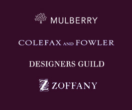 Mulberry - Colefax and Fowler - Designers Guild - Zoffany - Pierre Fray - JAB Anstoetz - De Le Cuona - Jane Churchill - Andrew Martin - Nobilis - Brunschwig and Fils - Osborn and Little